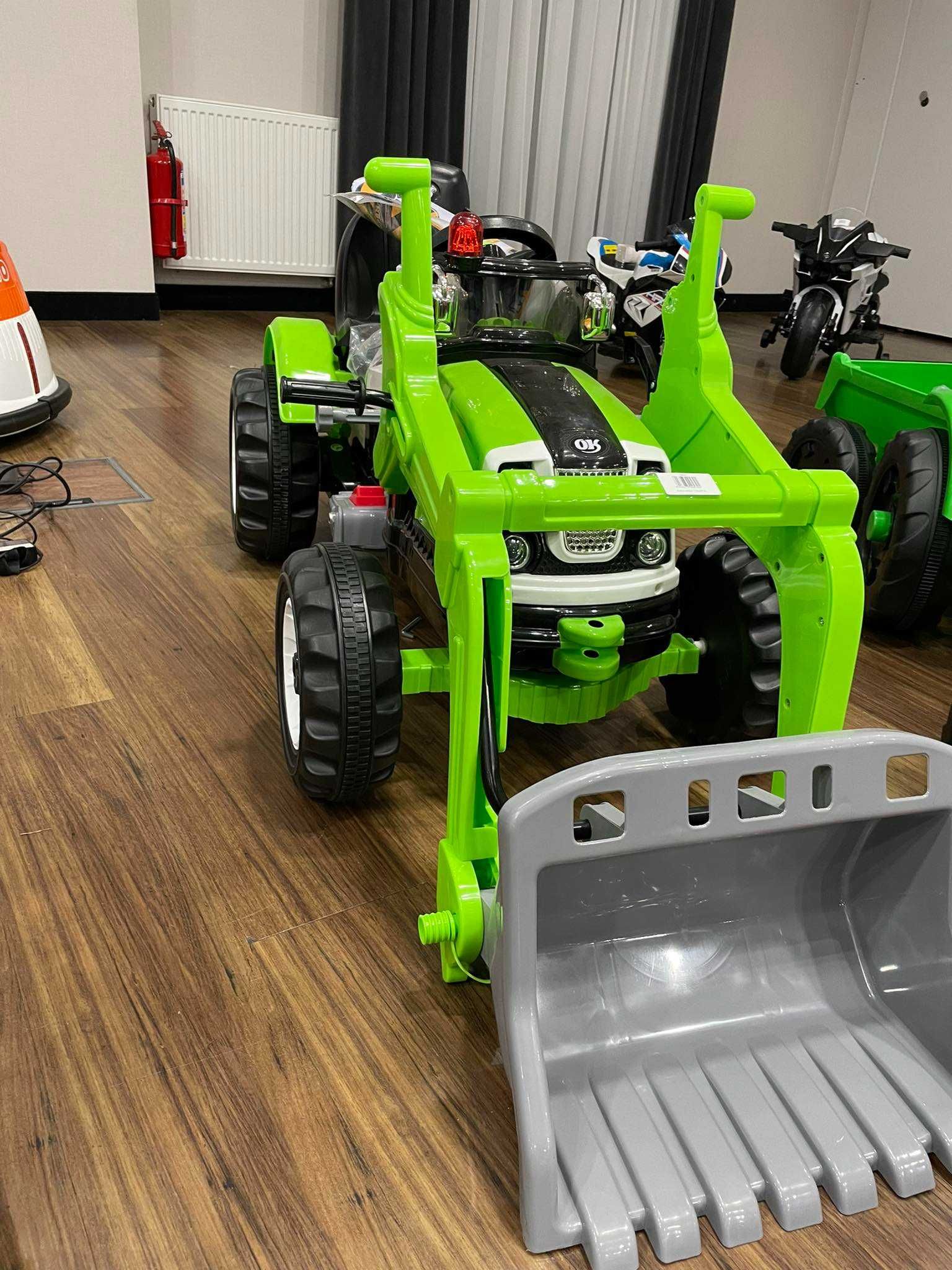 Duży Traktor na akumulator Koparka z łyżką elektryczna dla dzieci