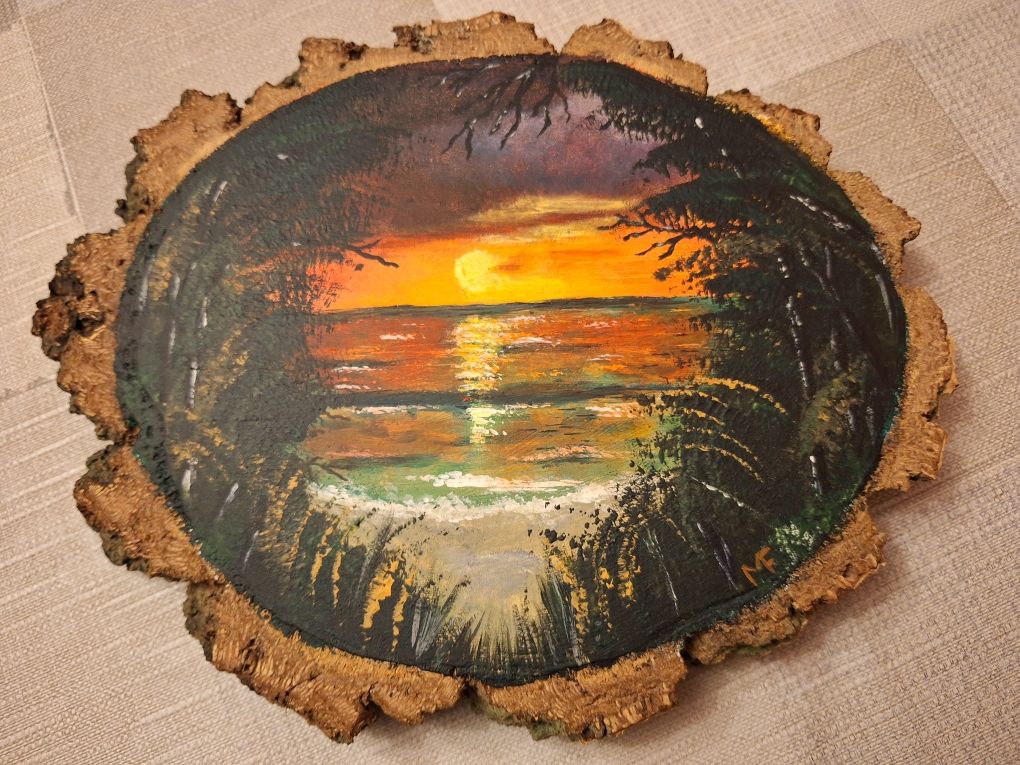 Obraz na brzozowym plastrze drewna z podkładem