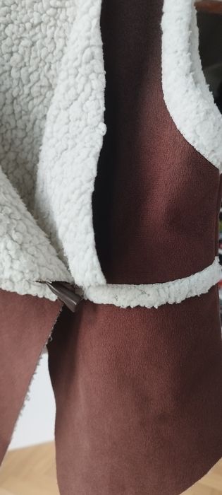 Kamizelka na zimę "zamsz baranek" 146 na 152