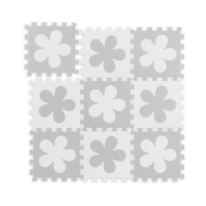 Puzzle piankowe Mata Dla Dzieci Kwiatki Szara Biała 91-91cm