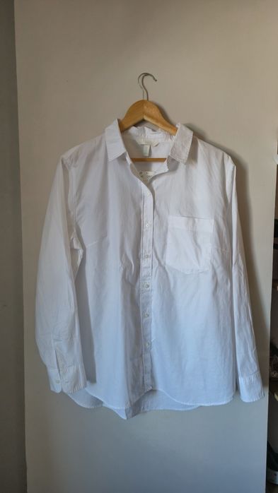Koszula biała bawełniana oversize 44 H&M