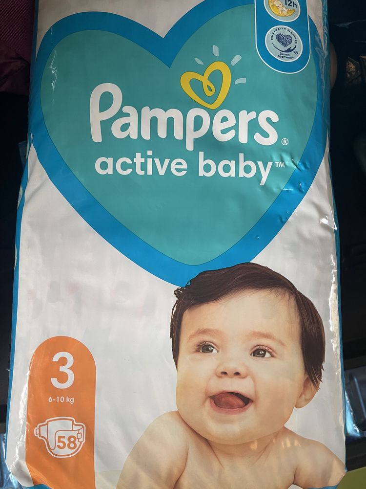 2 упак. Підгузники для дітей Pampers active baby 3 58 штук