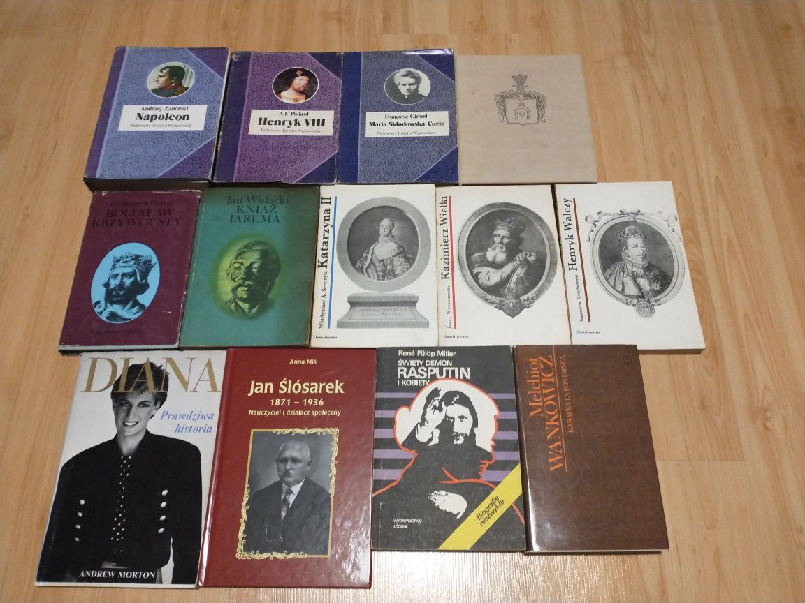 13 książek biografie historyczne Rasputin, Diana, Napoleon