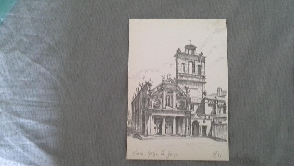 Coleção de postais de monumentos e igrejas nacionais
