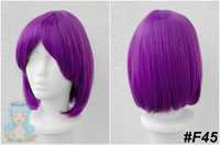 Krótka fioletowa peruka z grzywką bob cosplay wig krótki fioletowy