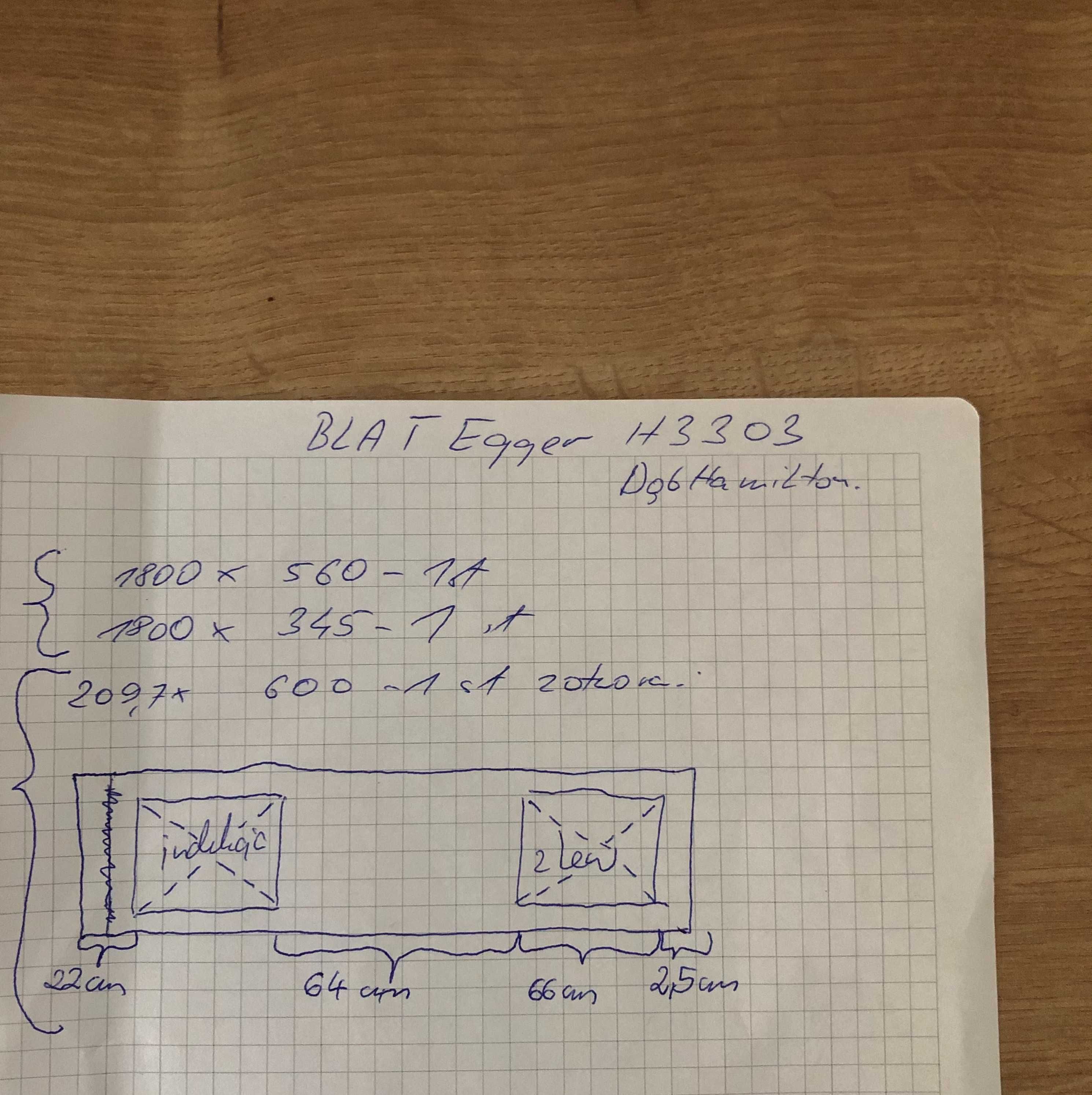 Blat EGGER dąb hamilton naturalny H3303 38mm; wymiar: 180x34,5cm