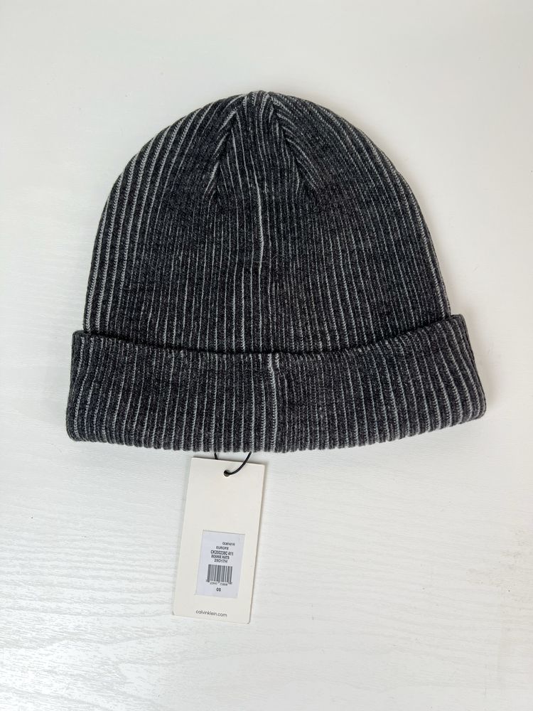 Чоловіча шапка calvin klein mens beanie ribbed