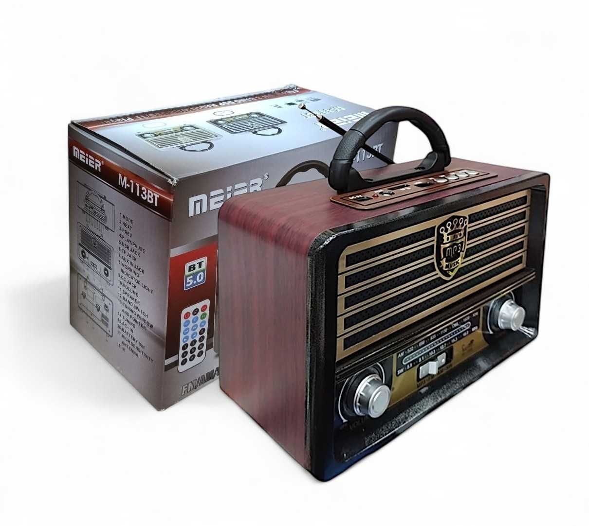 Radio RETRO Przenośne Kuchenne Głośnik Bluetooth MP3 USB TF PILOT