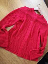 Nowy piękny 40 L  sweterek damski elegancki czerwony nowy kardigan