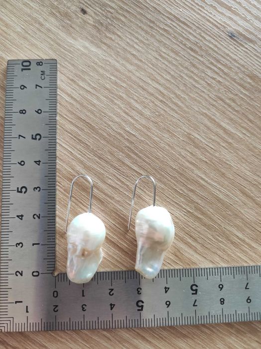 Srebrny kolczyki z pereł naturalnych