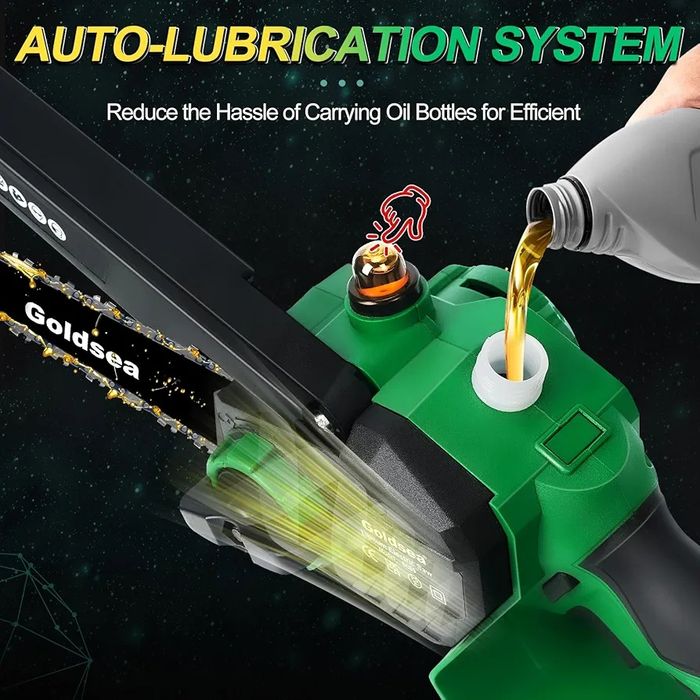 Міні ланцюгова пила Goldsea 21V Brushless. Повний комплект: 2 акумулят