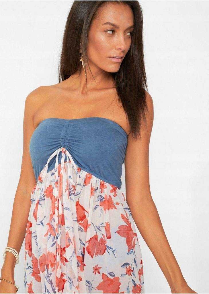 Plażowa sukienka midi w kwiaty | Bonprix | 52