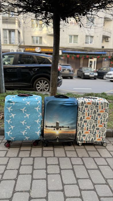 Чохол на валізу з принтом  Захисний чохол для чемодана