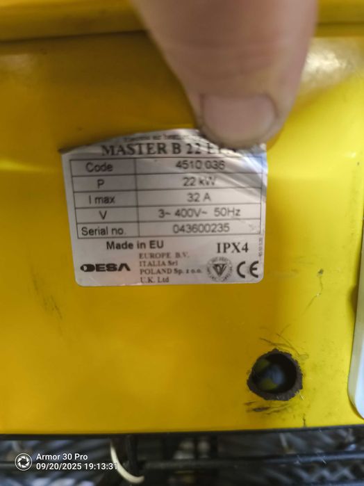 nagrzewnica elektryczna master B 22 KW ster. pilotem wtyczka kabel