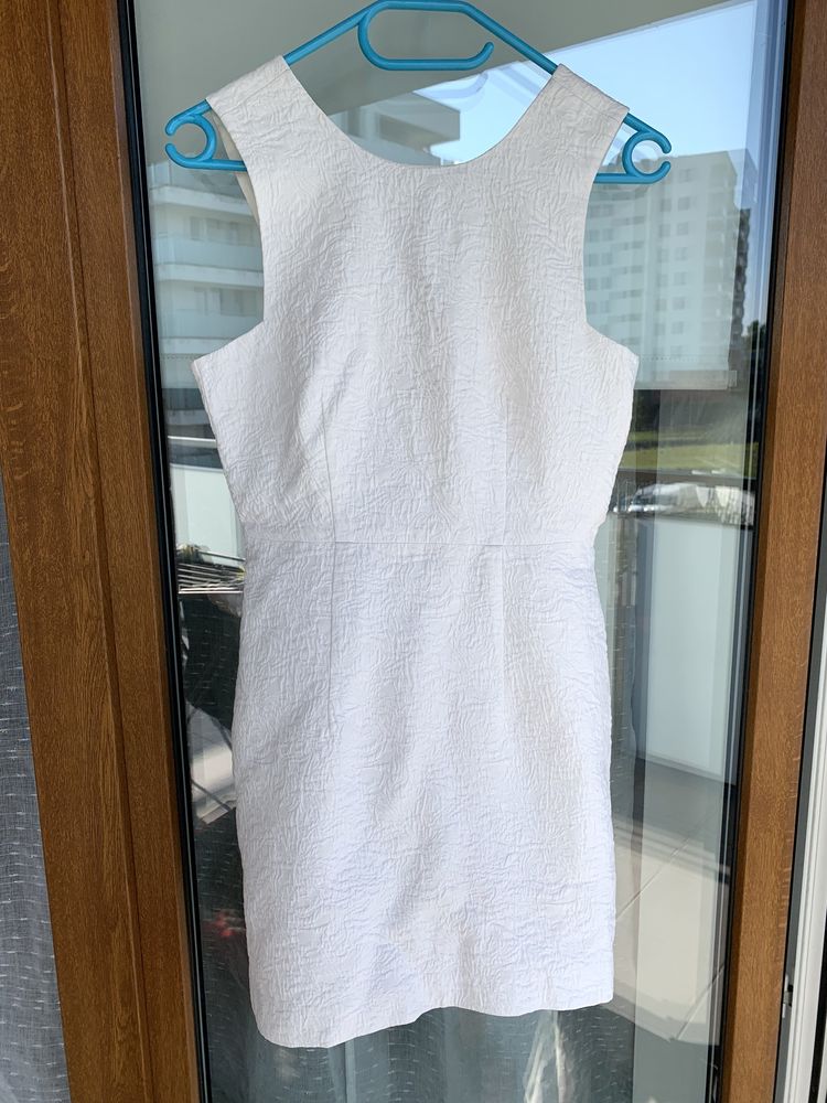 Biała sukienka klasyczna elegancka (S) H&M