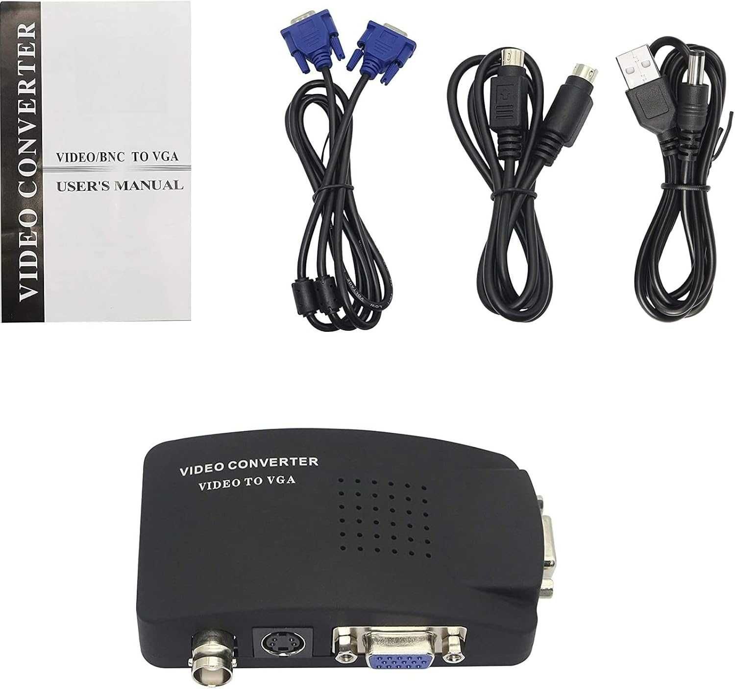 Konwerter BNC / VGA / S-VIDEO na VGA 1080p obraz kamery DVD na monitor