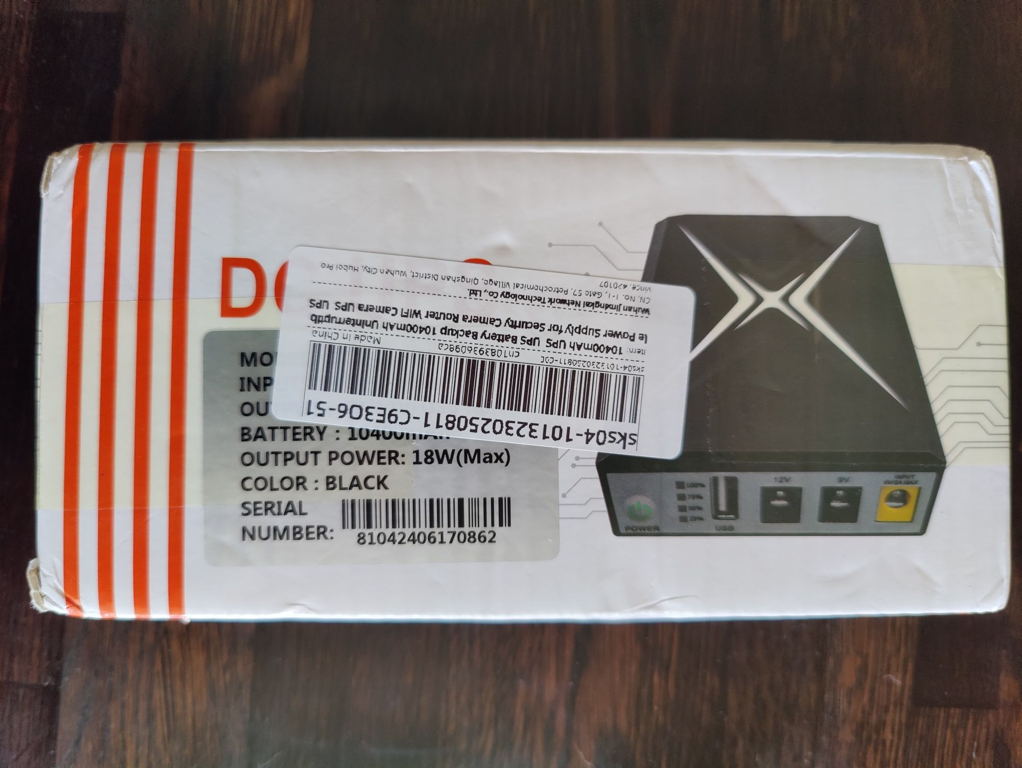 Резервний акумулятор Mini UPS, ABS і ПК 10400 мАг Mini UPS для WiFi