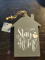 Dekoracja na drzwi zawieszka let's stay home