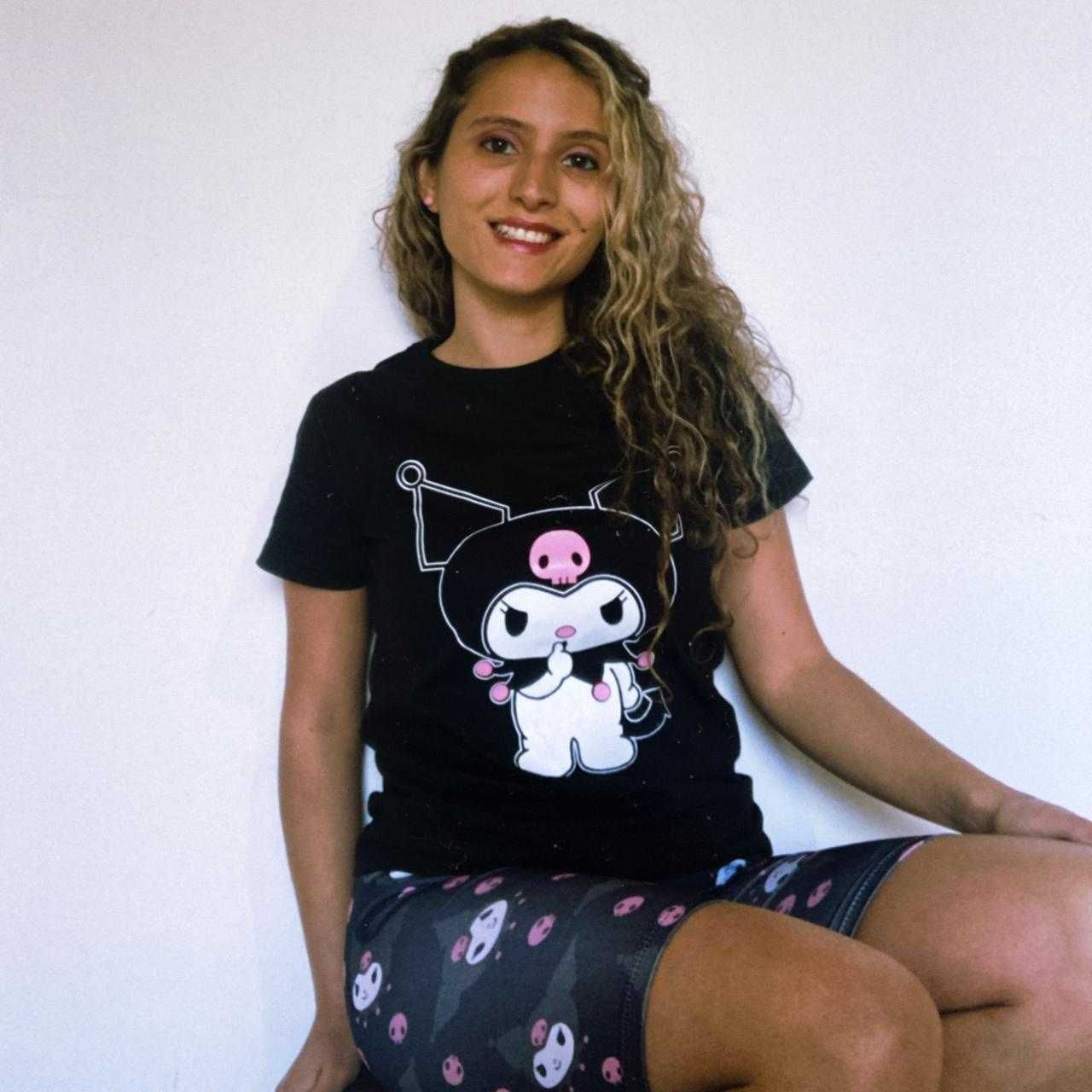 Kuromi T-Shirt My melody Anime pop Unisex Algodão