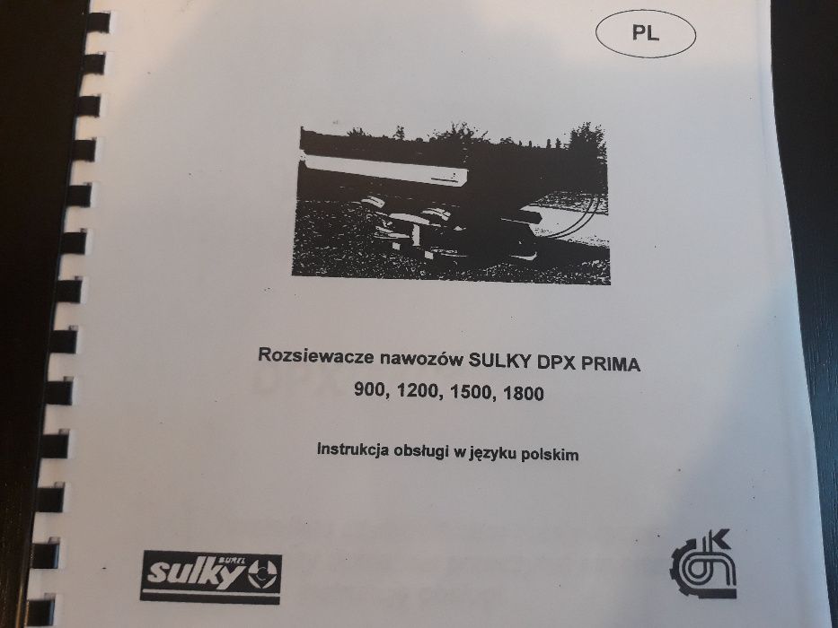 Tabela rozsiewacz Sulky - ustawienia łopatek, próba, tabele PO POLSKU