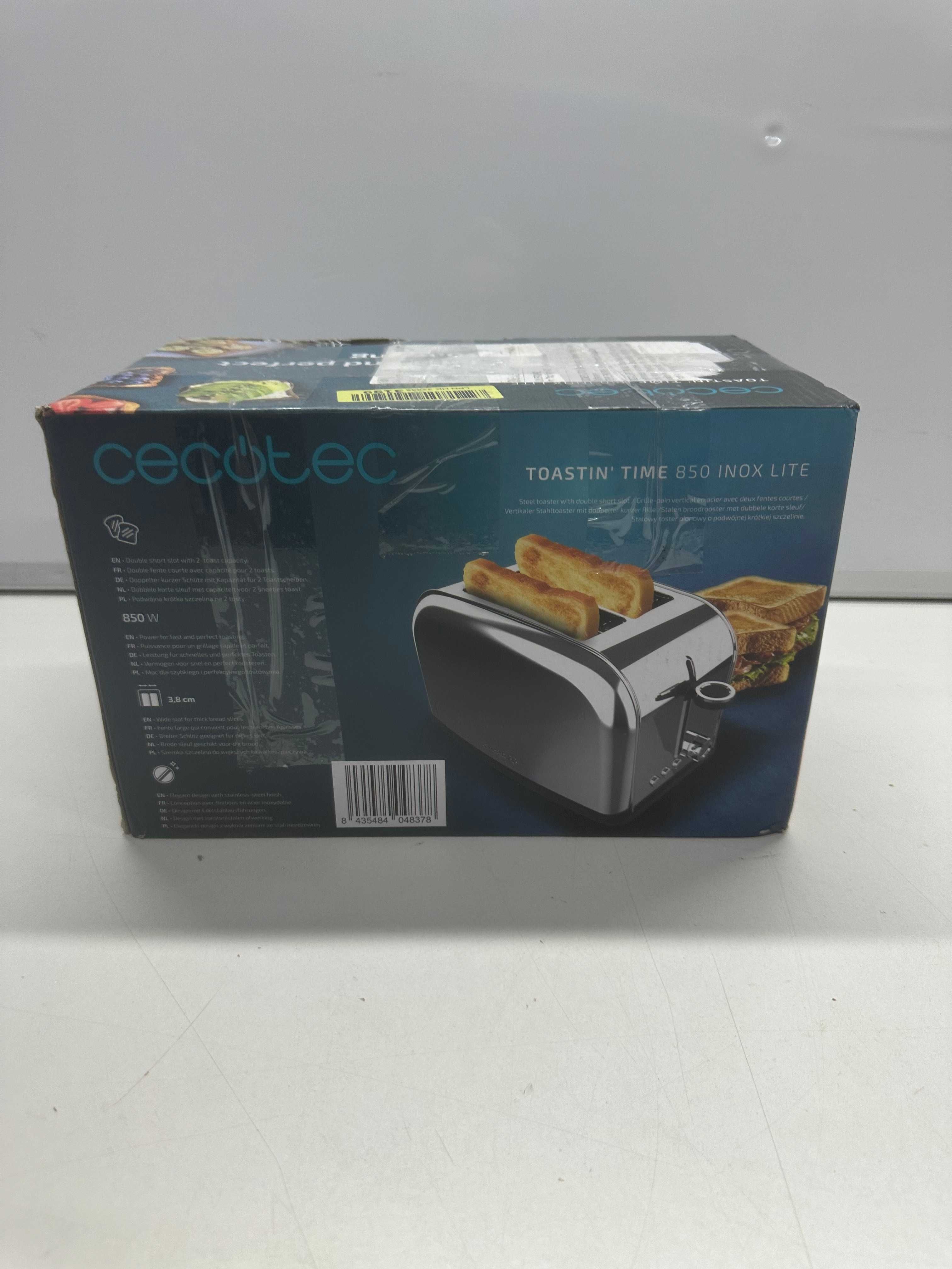 Toster Cecotec inox srebrny/szary 850 W P18A3