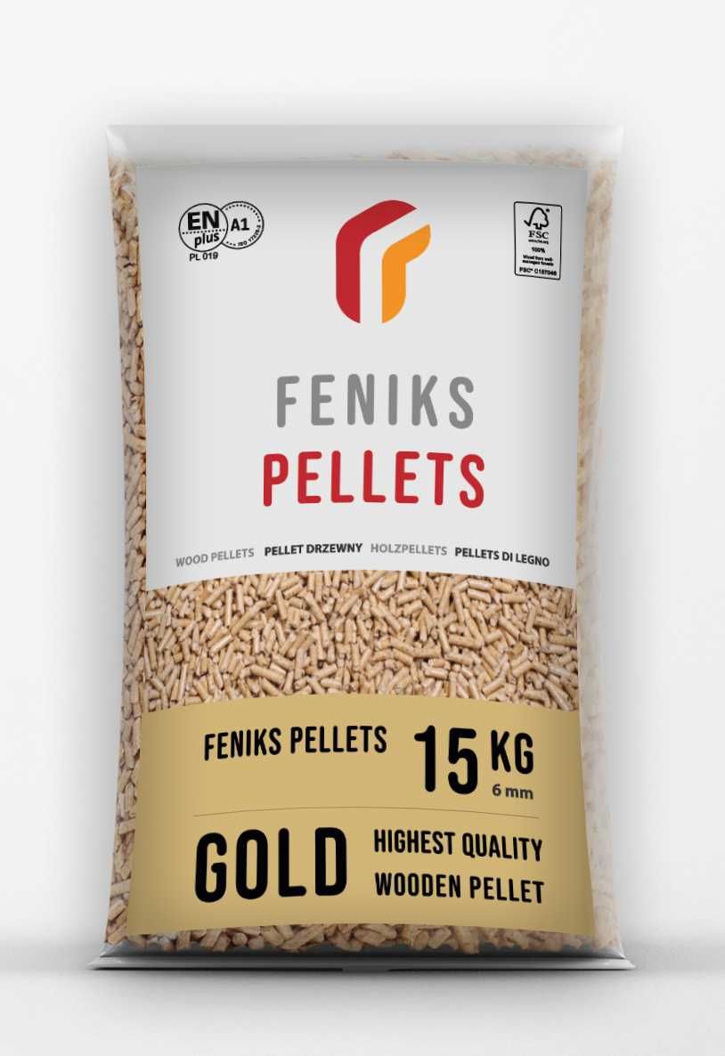 Pellet Drzewny FENIKS GOLD 6mm - Certyfikat ENplus A1 / Pelet A1