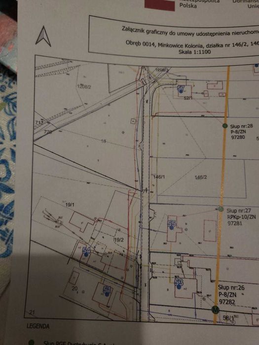 Sprzedam działkę zagrodową 1300m² Minkowice Kolonia 146