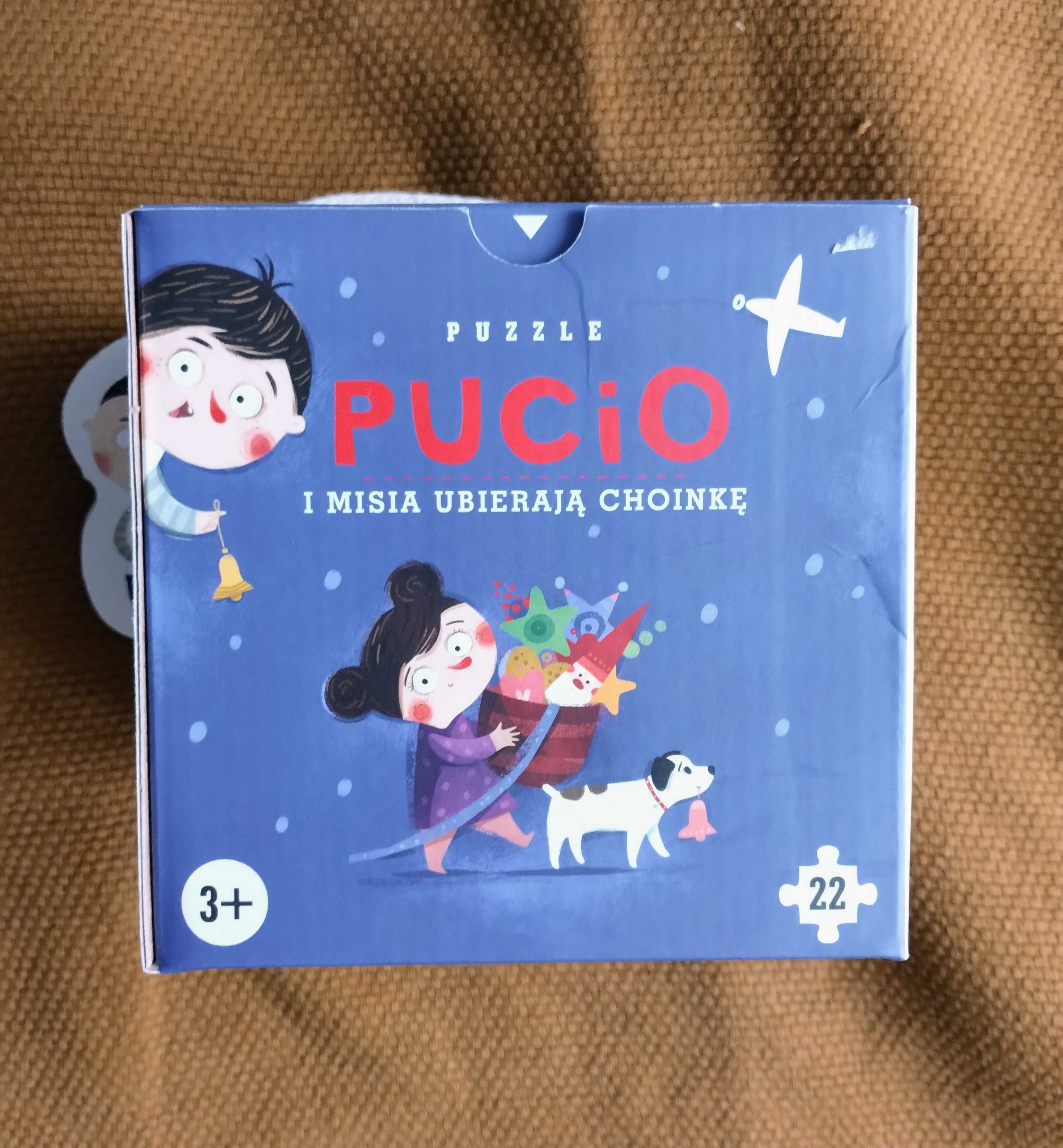 NOWE puzzle Pucio i Misia ubierają choinkę