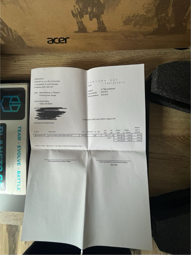 Sprzedam laptop gemingowy Acer Nitro 5 AN515-55 bardzo dobry stan