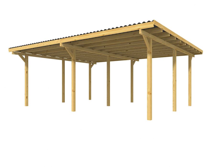 WIATA GARAŻOWA 595x495cm Carport Płyta PVC Podwójna