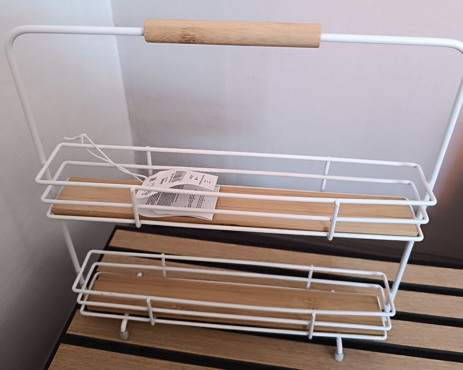 Półka na przyprawy organizer stojak metalowy drewniany półeczka szafka