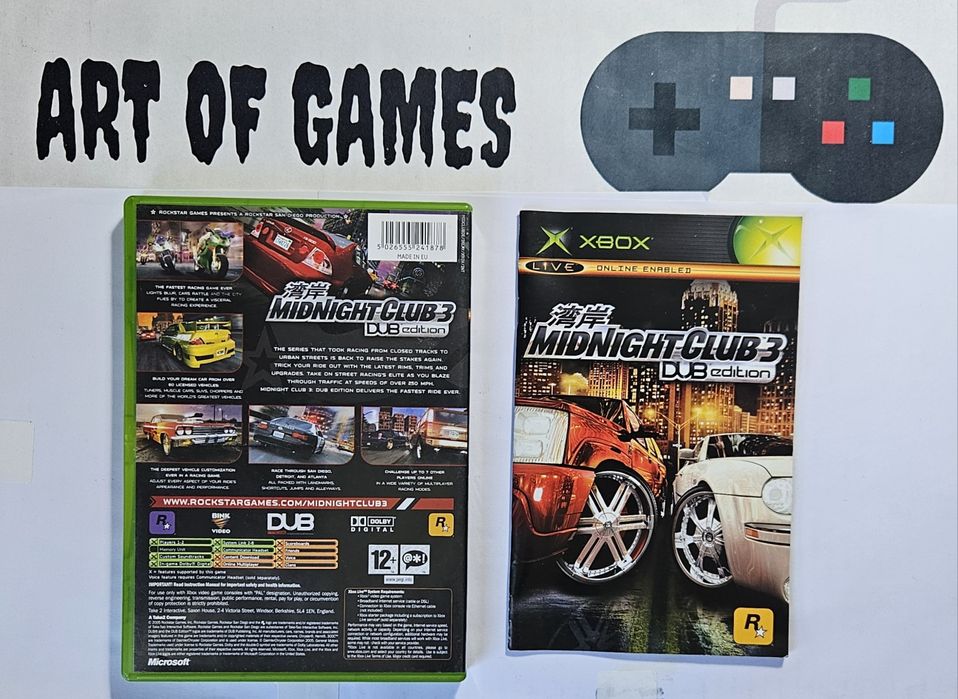 Midnight Club 3 Dub Edition Xbox Classic Komplet 3xA