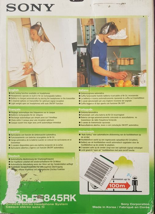 Auscultadores sem fio Sony RF845r