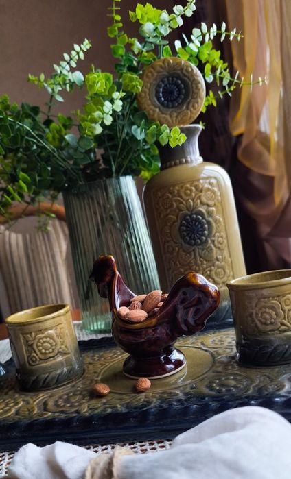 Графин набор для вина блюдо поднос солонка майолика керамика посуда