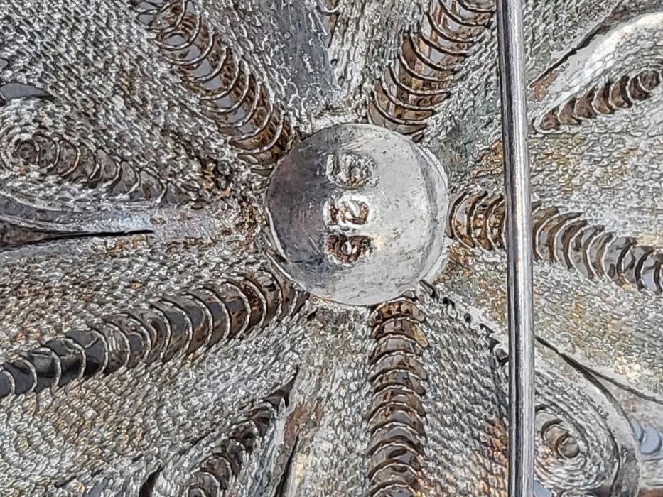 Брошь серебро  филигран