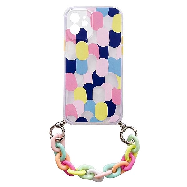 Color Chain Case żelowe elastyczne etui z łańcuchem łańcuszkiem zawies