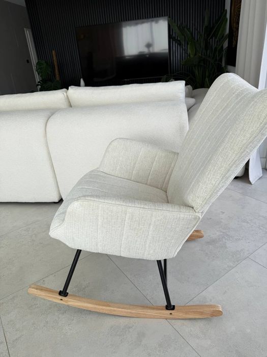 Fotel Bujany Jasny Beż Tkanina  Fw7 dostępny od ręki, dostawa