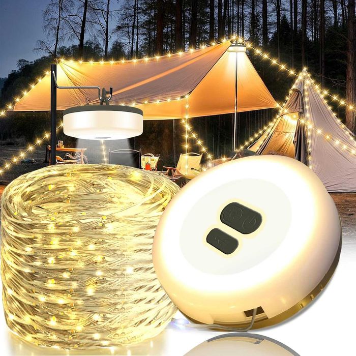 Lampki dekoracyjne na kemping, 10 m, girlanda, łańcuch świetlny