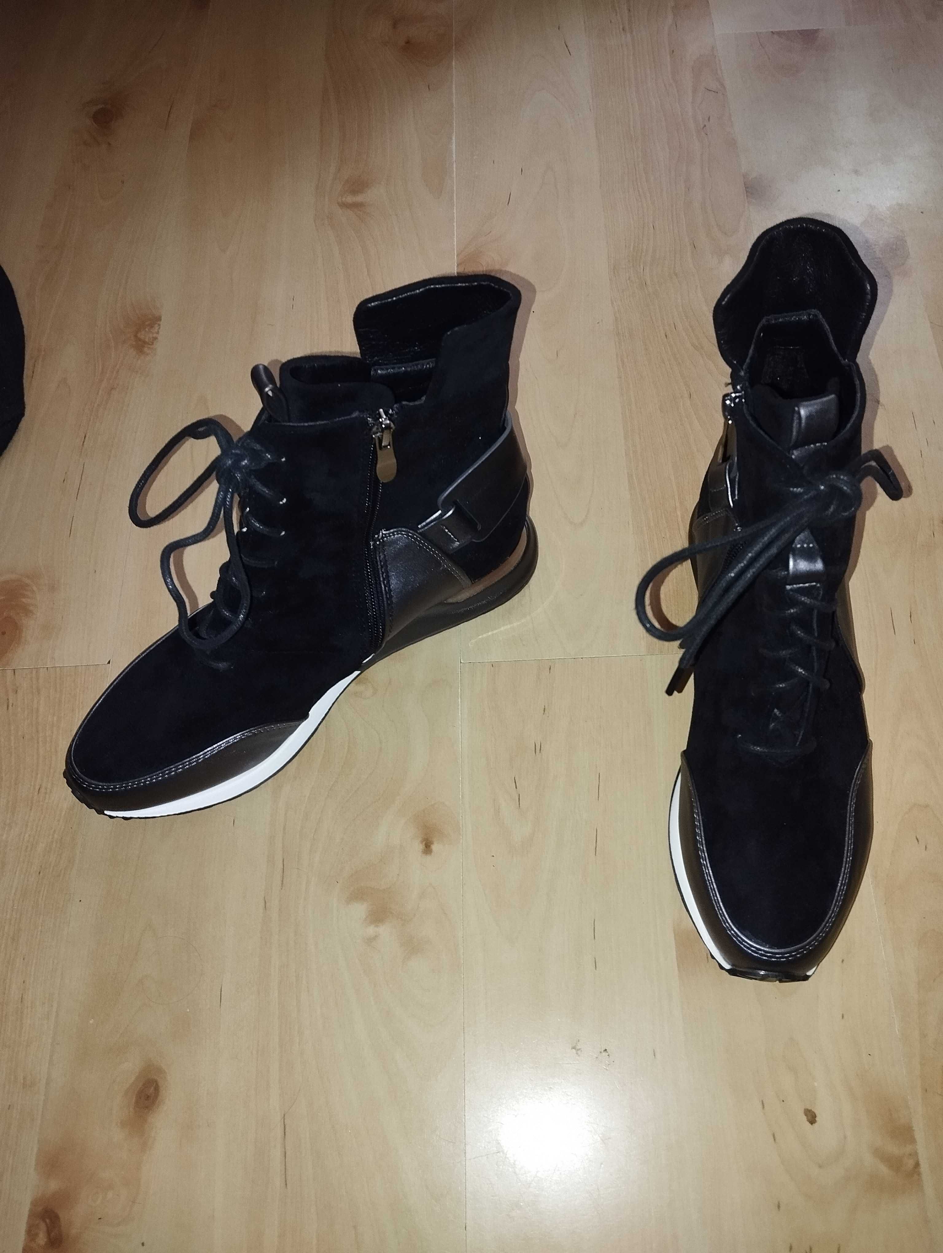 Botki GOODIN czarno srebrne 40
