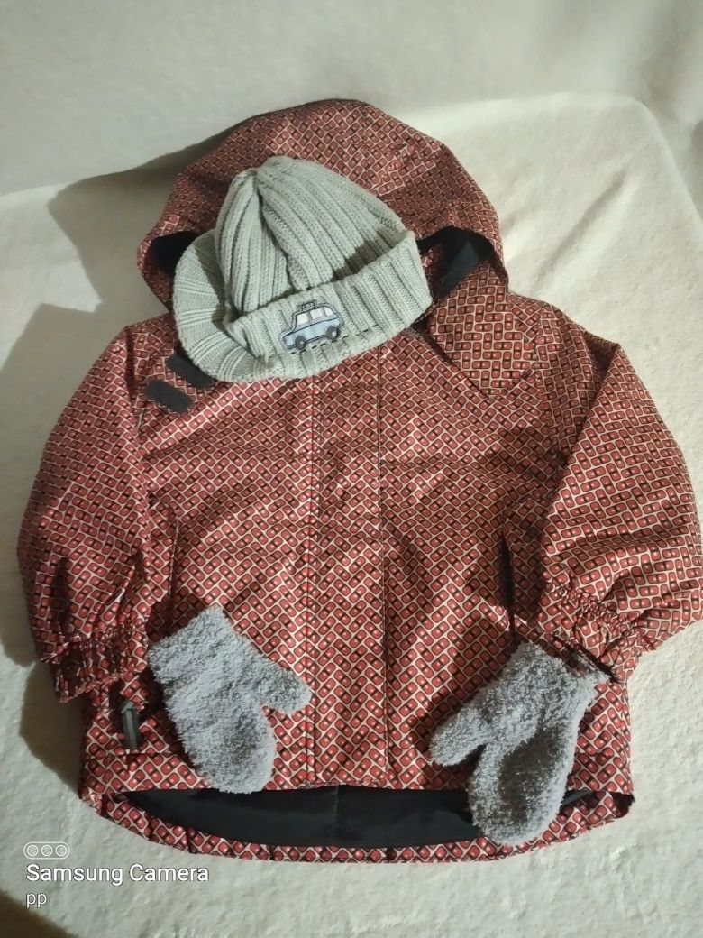 Kurtka czapka rękawice 86-92