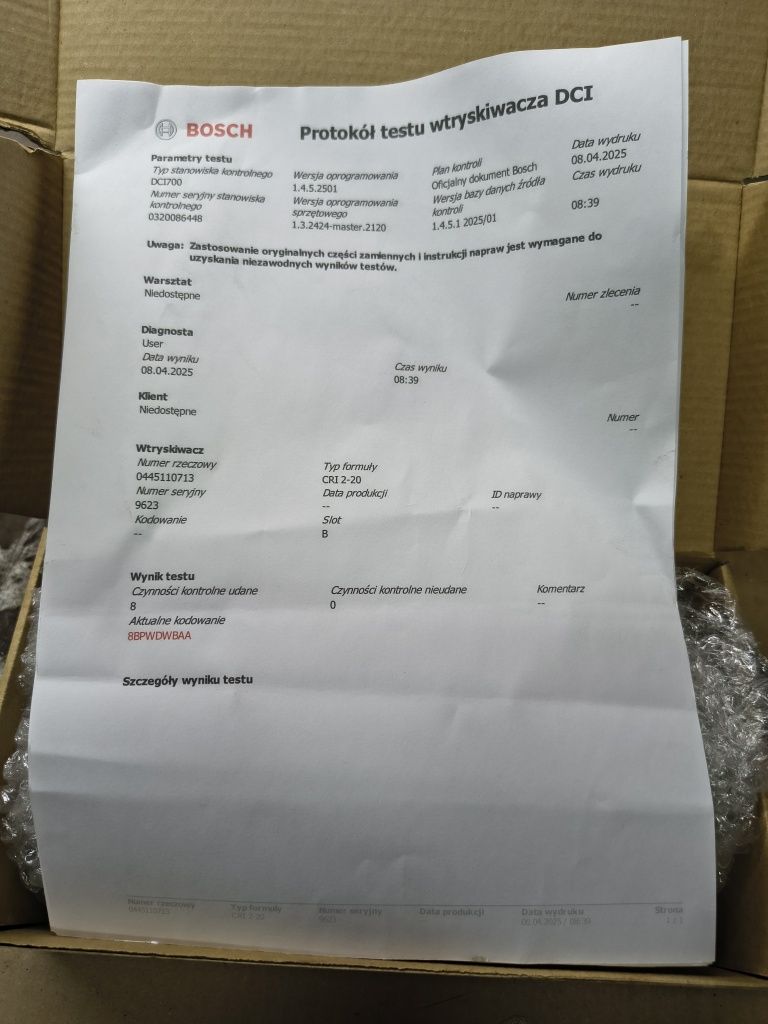 Wtryskiwacze Opel 2.0 CDTI 170 b20dth d20dth