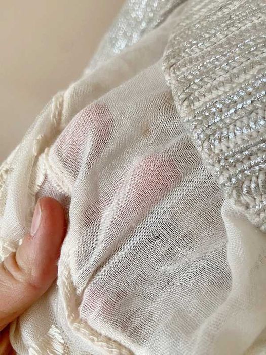 Xxl 42 44 h&m sukienka tunika sweter nude pastele koronka  +size