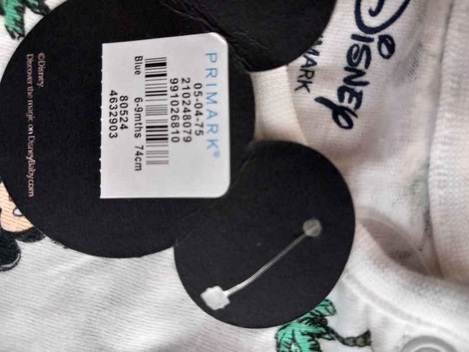 Nowa bluzka na krotki rękaw dla chłopca Myszka Miki  74 80 Primark