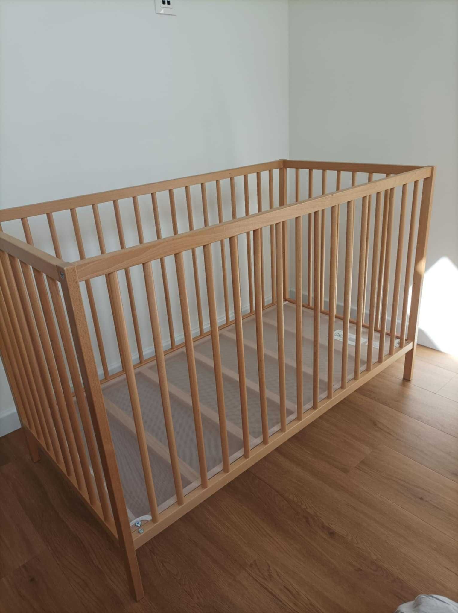 Łóżeczko dziecięce IKEA 60x120 z materacem, stan bdb