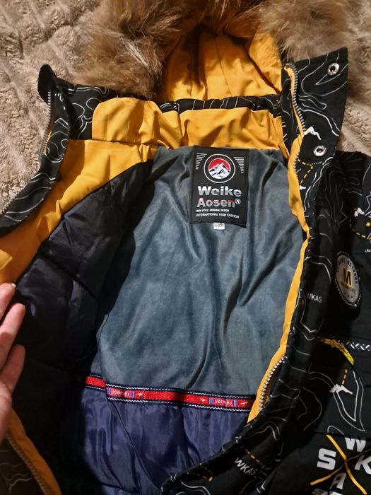 Куртка зимова хлопчик плюс ПОДАРУНОК шапка хомут 116