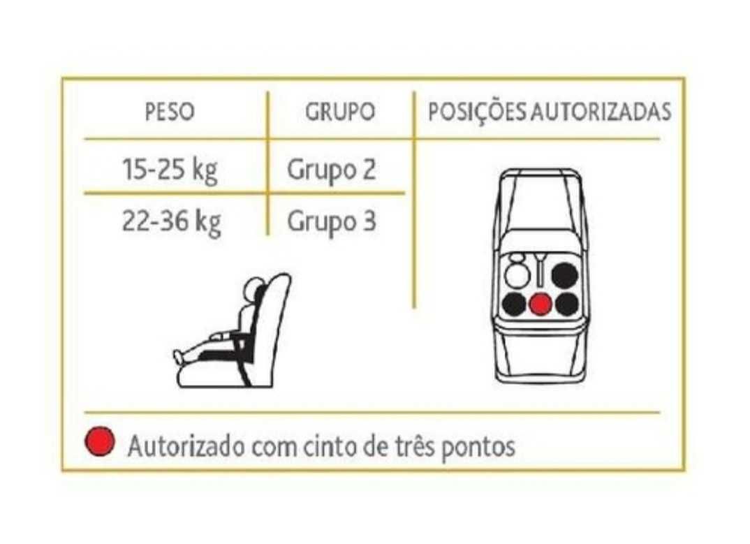 Cadeira Auto Chicco Key grupo 2-3 /15-36kg / 4-12 anos Pele genuína