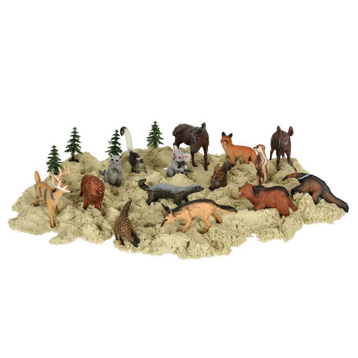 Figurki Zwierząt Zwierzęta Zoo Safari Farma Akcesoria Skrzynka 19 El.