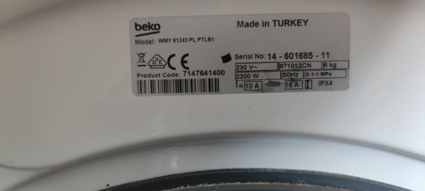 Pralka Beko 6kg z niewielką awarią