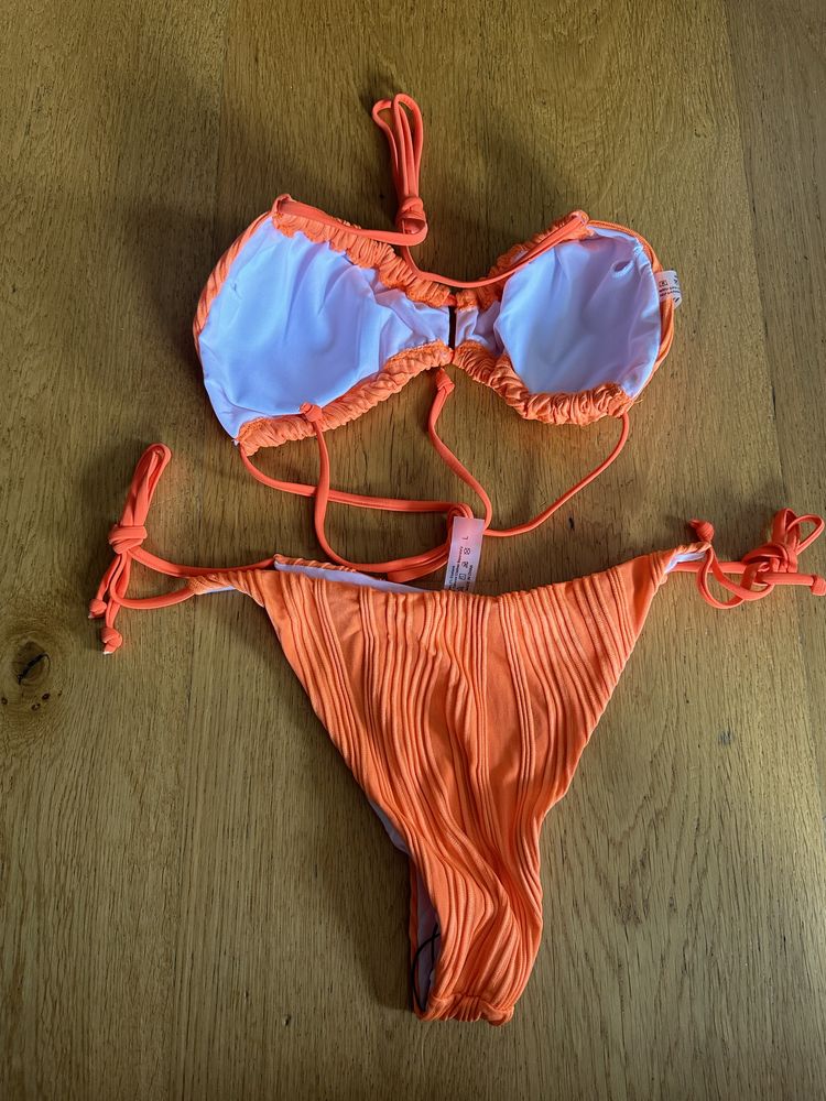 Bikini strój kąpielowy shien L nowy pomarańczowy neon