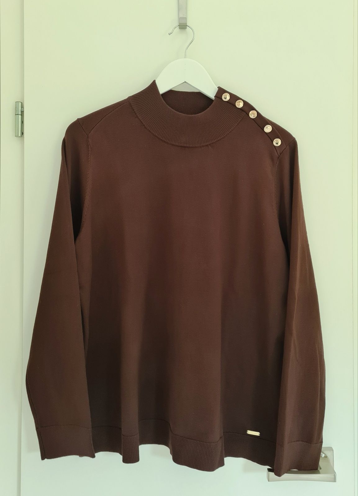 Calvin Klein brązowy sweter z golfem XL z USA